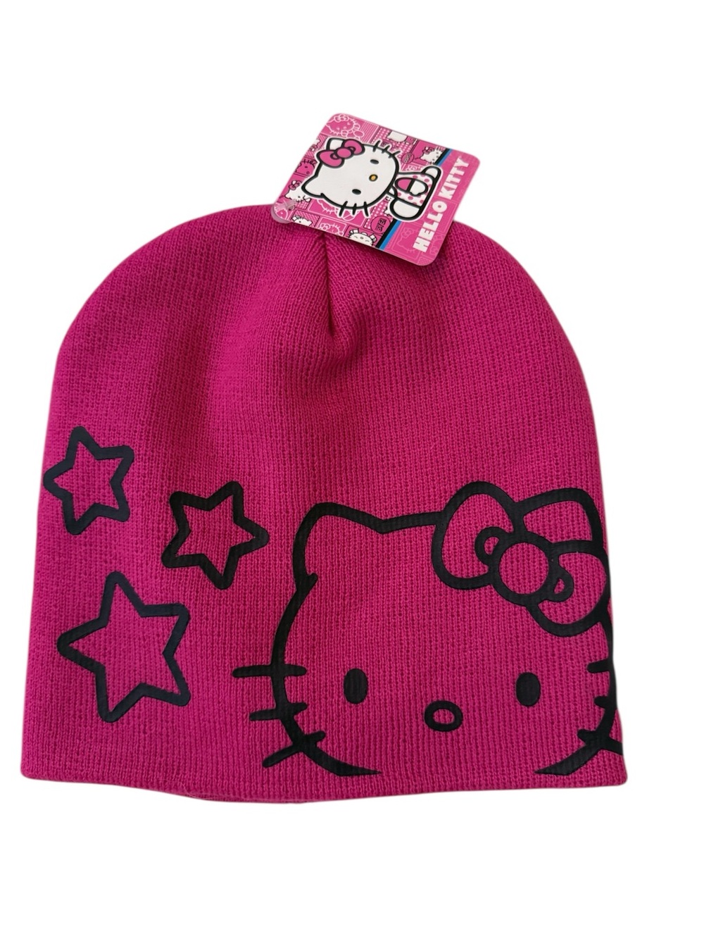 Hello Kitty Hot Pink Beanie with Black Graphic